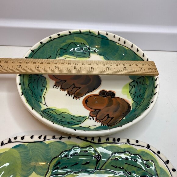 2 DEBRA CHERNIAWSKY CERAMIC PLATE Bowl MOOSE POTTERY 1996 TABLE ARTS - Picture 14 of 15